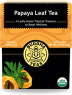 Buddha Teas Organic Papaya Leaf Tea - OU Kosher, USDA Organic, CCOF, 18 Bleach-Free Tea Bags