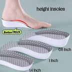 3 Pairs Height-Increasing Insoles，Height boosters，Heel Lifts for Shoes,Orthopedic High Pads，Arch Support Inserts for Men and Women,(Gray，0.6"/1"/1.4" Height) (0.6/1/1.4 Inch)