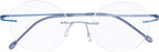 CessBlu Rimless Reading Glasses Round Readers for Men Women (Blue) +1.0