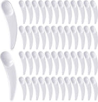 Disposable Cosmetic Spatulas, 100 Pcs Mini Plastic Makeup Scoop Spatula Small Makeup Spatula for Mixing, Sampling, Cream, Mask, Serum, Skin Care (White)