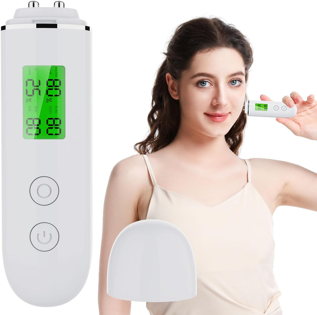 Professional Skin Moisture Tester, Digital Facial Oil Detector, High Precision Skin Hydration Analysis Meter, Hydration monitor,Portable Skin Analyzer with LCD Display & Fluorescent Agent Detection