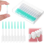 200 Pcs Silicone Flossing Picks, Soft Cleaning Teeth Gaps Sticks Disposable Floss Brush Picks for Teeth Suitable for Children Adults Old Cleaning Tooth Health (Green)