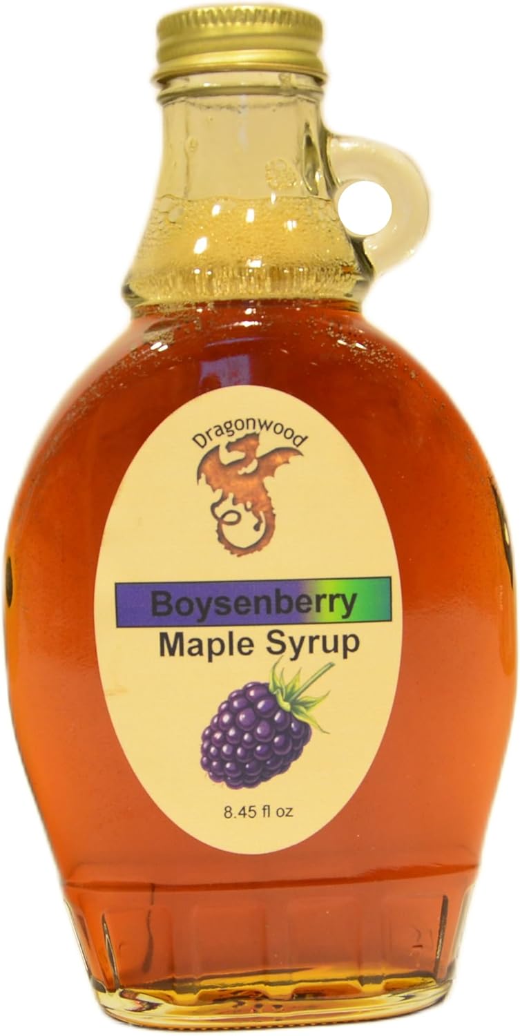 Dragonwood Flavored Maple Syrup (8 Flud Ounces, Boysenberry)