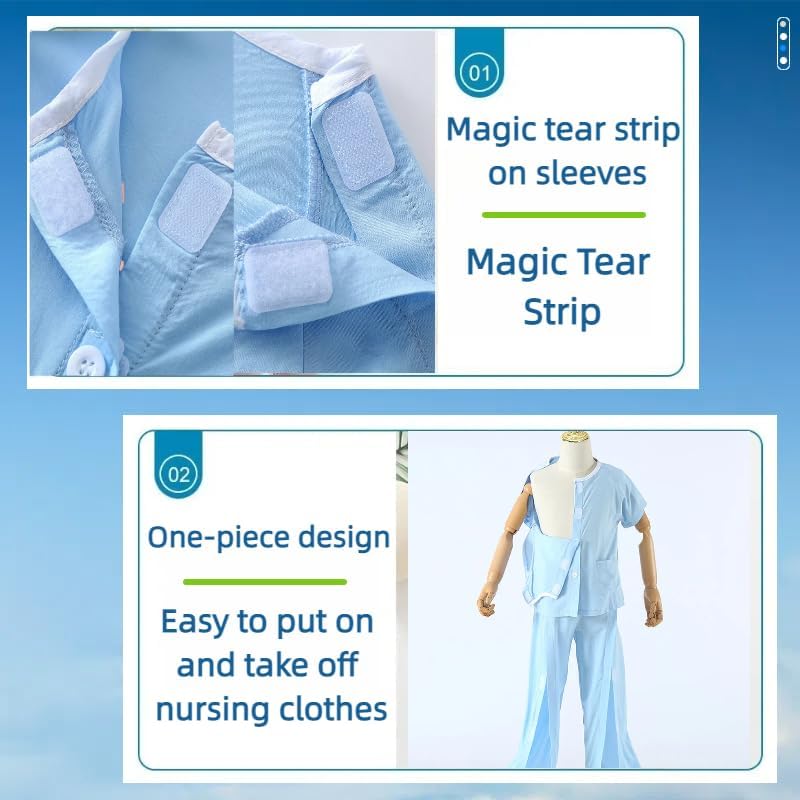 Disability Clothing for Home Care Postoperative Fracture Pure Cotton Paste Short-Sleeved Suit