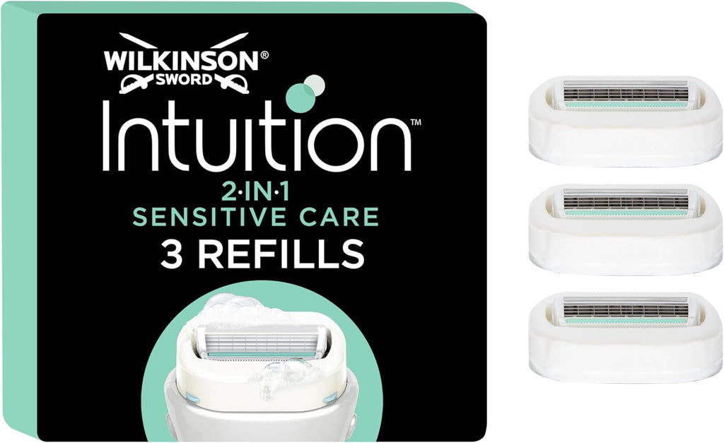 WILKINSON SWORD - Intuition Sensitive Care For Women | No Shave Gel Needed | Pack of 3 Razor Blade Refills