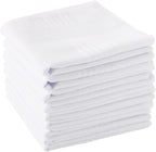 Scotamalone Men's Handkerchiefs 100% Soft Cotton White Hankie Hankerchieves