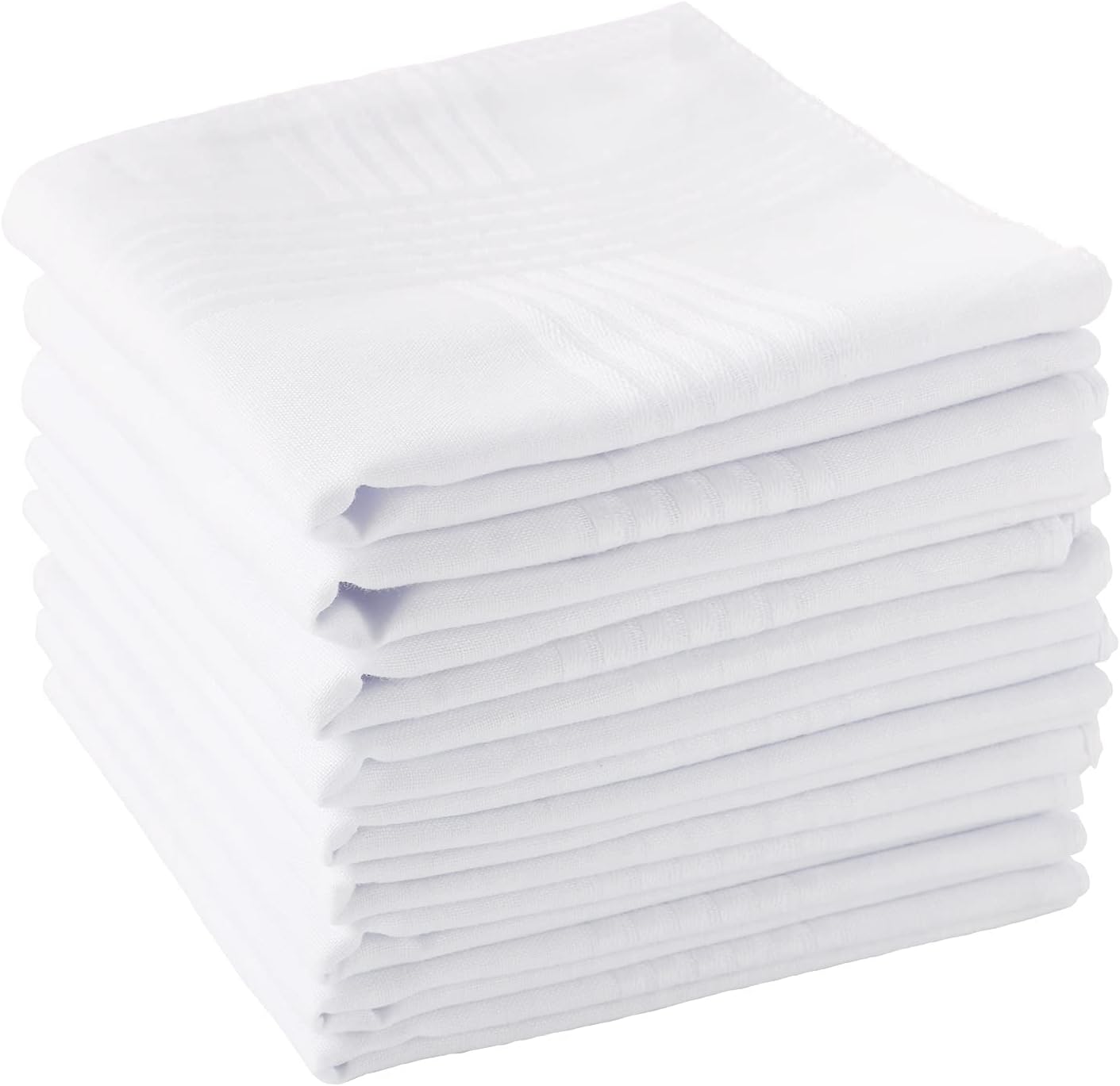 Scotamalone Men's Handkerchiefs 100% Soft Cotton White Hankie Hankerchieves