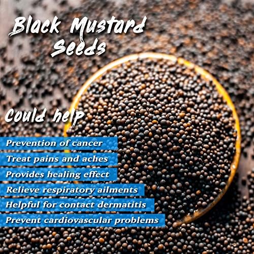 SPICES VILLAGE Yellow Mustard Seeds & Black Mustard Seeds [8oz each] - Kosher, Gluten Free, Non GMO, Resealable Bulk Bag