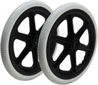 16 inch Wheelchair Replacement Wheels, 16×1.75 Solid Tire Rear Wheel for Manual Wheelchair,Gray Rear Wheel Assembly, 2 Pcs