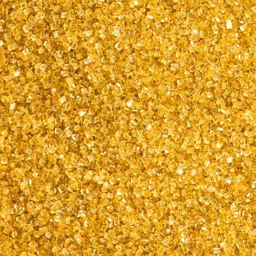 Gold Sprinkles, Gold Sanding Sugar Crystals, 4.6 oz Edible Sparkling Sugar for Baking Topping, Cupcakes, Cookies, Ice Cream & Cake Decorating, Wedding Party Christmas Supplies