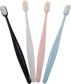 Soft Bristle Manual Toothbrush 4pcs for Adults, Pregnant Women, Ultra-fine Bristles Oral Care Tool, Multi-Color Pack for Sensitive Gums and Daily Teeth Cleaning