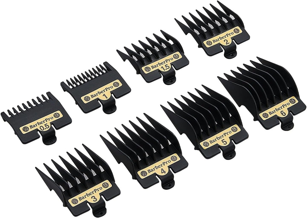 8PCS Clipper Guards for BaBylissPRO Barberology FX870, FX880, FX825, and FX673 Clippers,Trimmer Replacement Guards for Babyliss Clippers,Black