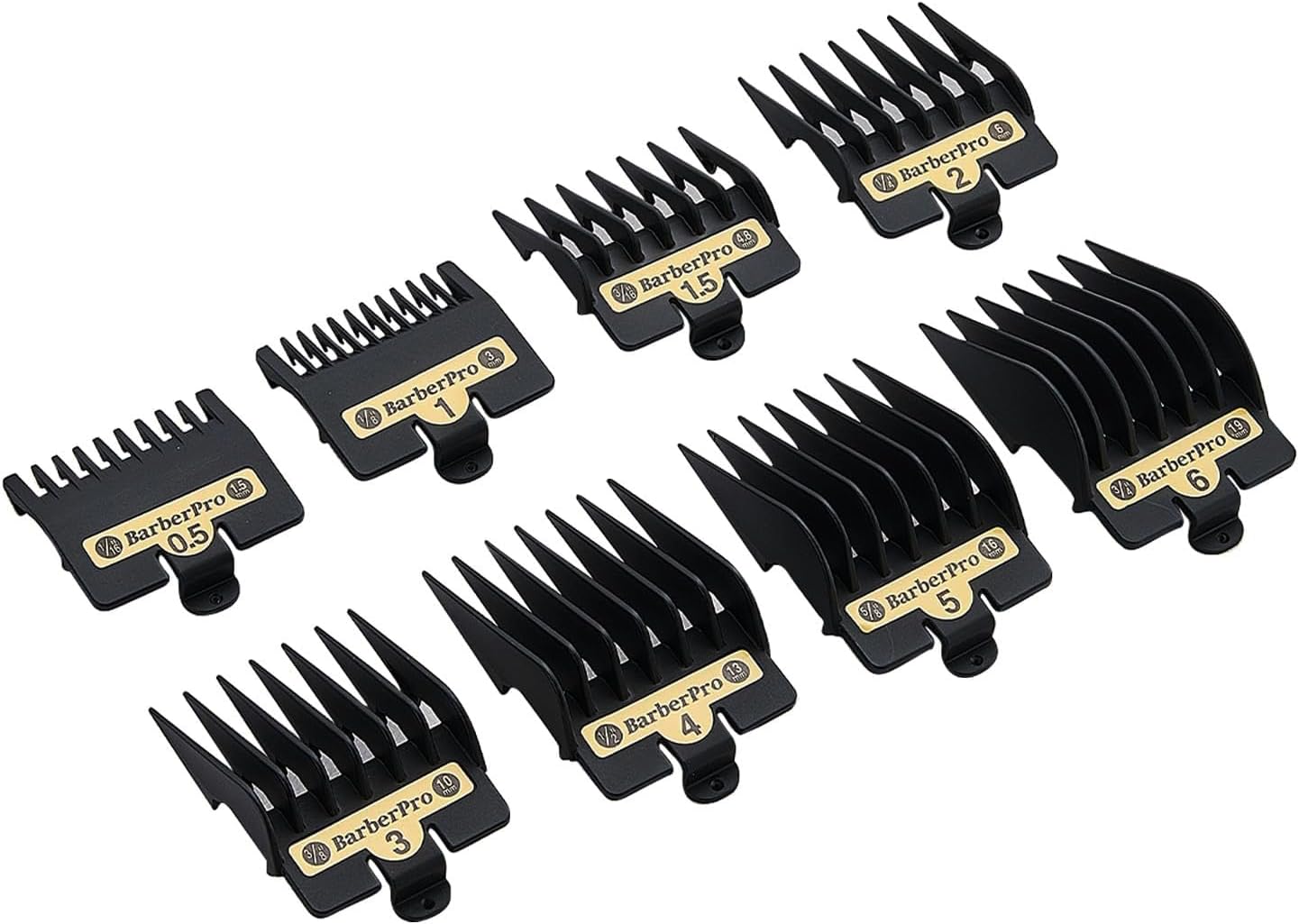 8PCS Clipper Guards for BaBylissPRO Barberology FX870, FX880, FX825, and FX673 Clippers,Trimmer Replacement Guards for Babyliss Clippers,Black