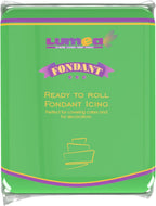 Dekozauber24 Fondant green, 1.1 LB, for cakes and figurines, gluten free, slight vanilla taste, green fondant icing ready to roll for edible cake decoration