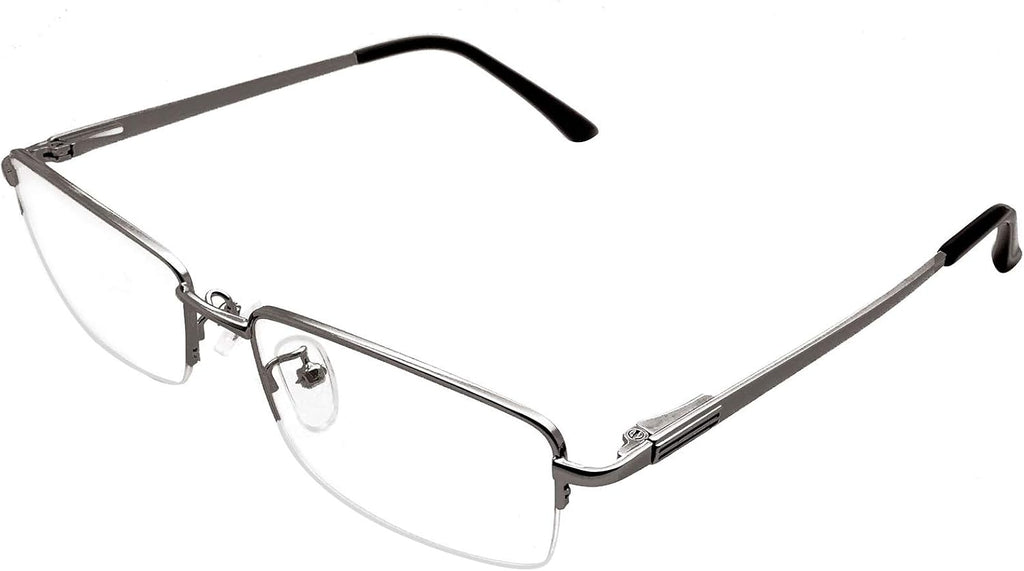 Mens Womens +1.25 Metallic Reading Glasses Half Rim Readers Spectacles