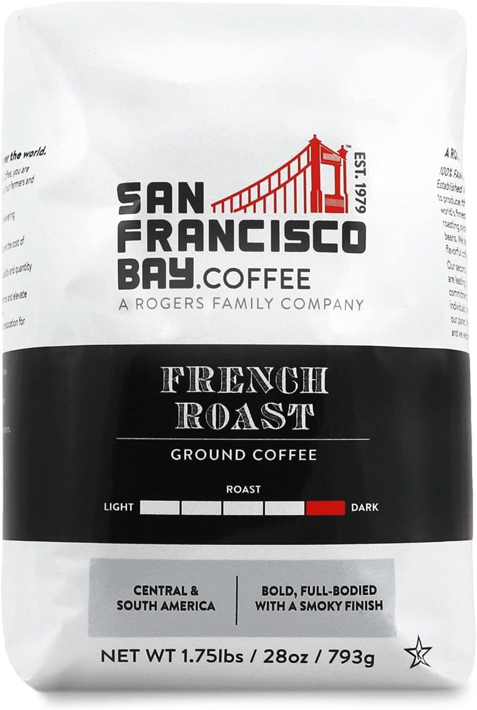 San Francisco Bay Coffee - Dark Roast - French Roast (28 oz bag) - Ground Coffee