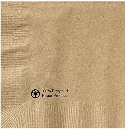 Hoffmaster 126378 Kraft Beverage Napkin, 1 Ply, 1/4 Fold, 10" x 10", Natural (Packs of 1000)
