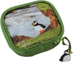 Justina Claire Pill Box Purse in a Puffin Design