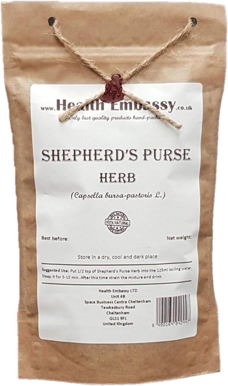 Health Embassy Shepherds Purse Herb | Capsella bursa-pastoris | Herbal Tea (100g)