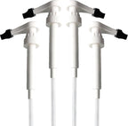 Coffee Syrup Pumps for Monin Syrup Bottles Plastic 1 Liter Only, with Pump Tip Covers Included, 4 Packs, White