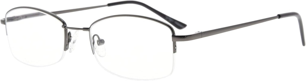 Eyekepper Half-Rim Womens Reading Glasses Memory Titanium Bridge Ladies' Readers (Gunmetal,+1.50)