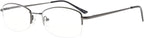 Eyekepper Half-Rim Womens Reading Glasses Memory Titanium Bridge Ladies' Readers (Gunmetal,+1.50)