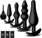 Silicone Anal Plug Set 5 PCS Training Kit Butt Plug Anus from Beginners to Advanced Player for Comfortable Long-Term Wear, Sex Toys for Couples