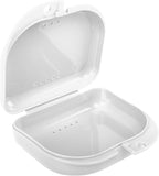 LA MIERE 1 Pcs Retainer Case with Vent Holes, Mouth Guard Case Denture, White