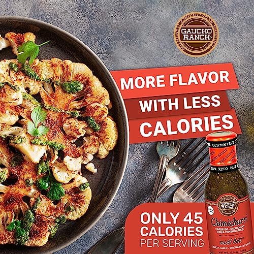 Gaucho Ranch Gourmet Chimichurri Steak Sauce Mild Hot | Authentic Argentinian Marinade & Meat Sauce for Beef, Chicken, Pork & Veggies | All Natural, Vegan, Gluten-Free, Keto, No Preservatives | 12.5oz