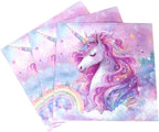Unicorn Party Napkins,40PCS Rainbow Balloon Napkins Disposable, Unicorns Partys Supplies Birthday Decorations, Fancy Unicorns Party Dinner Paper Napkins 6.5in