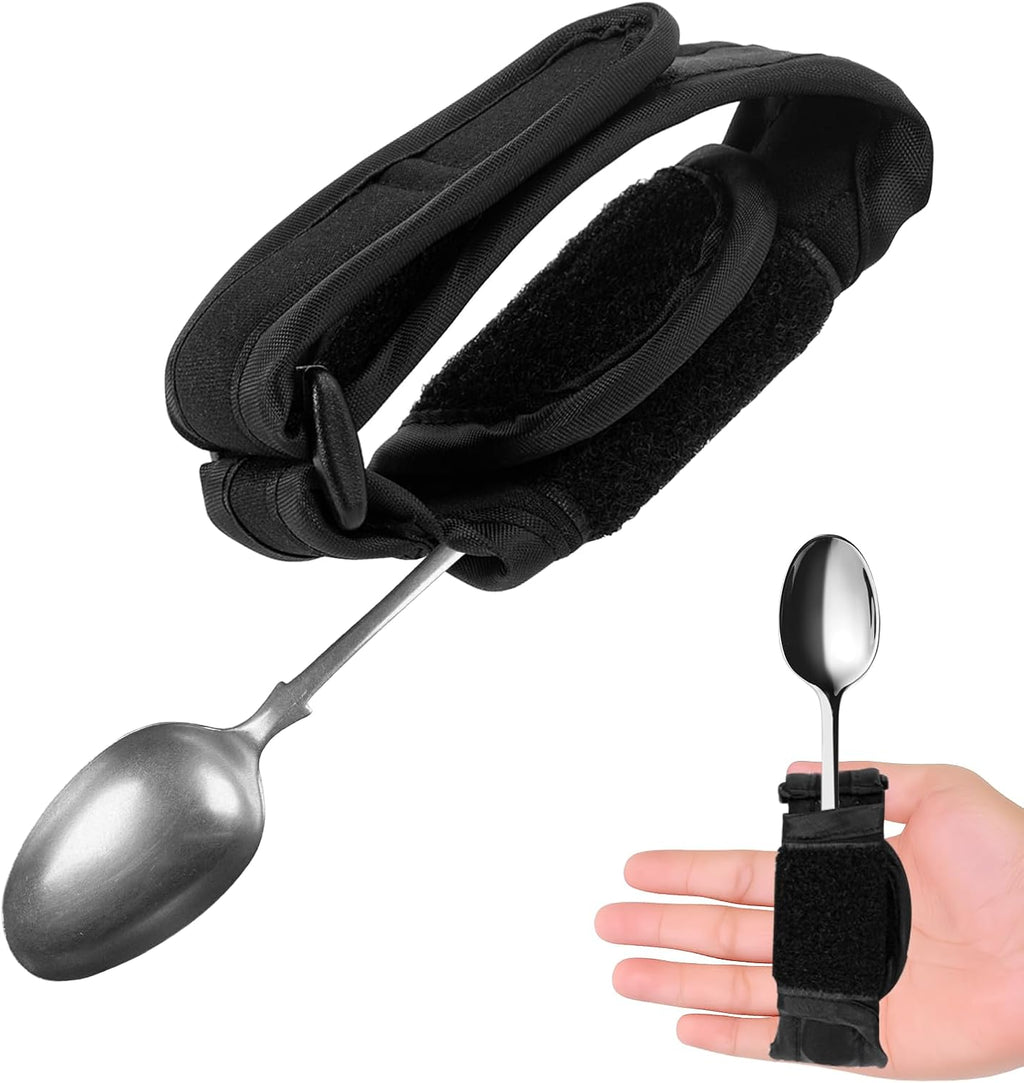 Universal Cuff Utensil Adjustable Holder Strap for Hand Grip, Adaptive Cutlery Cuff Straps Spoon Fork Holder Strip for Parkinson and Individuals Weak Grip Adaptive Equipment