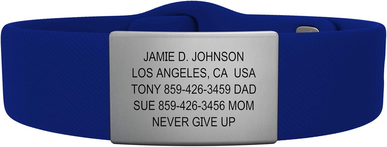ROAD iD - Official ID Bracelet - The Wrist ID Elite - Silicone Pin-Tuck - for Athletes