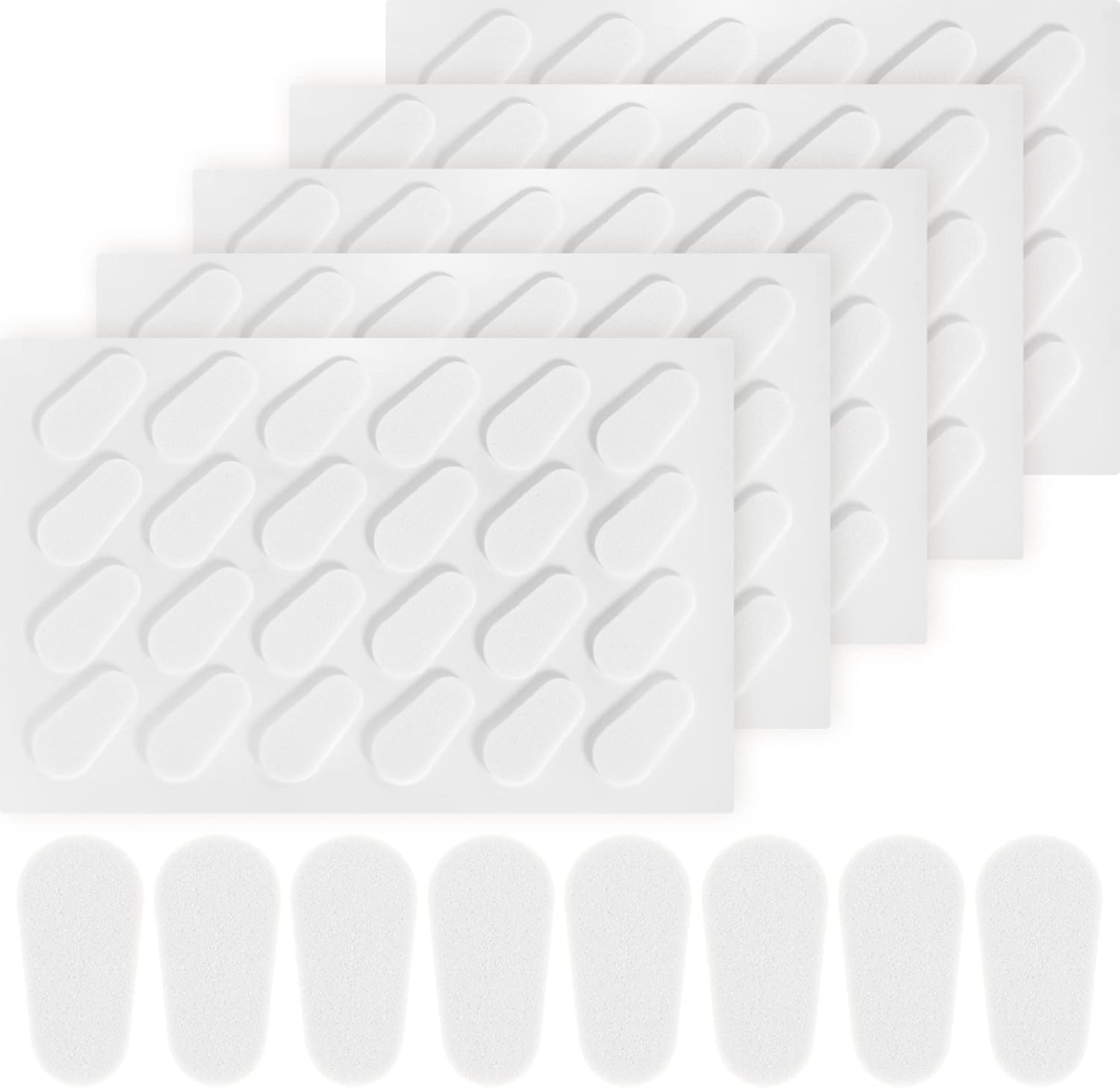 60 Pairs Adhesive Eyeglass Nose Pads Soft Foam Nose Pads Self Anti-Slip Eyeglass Nose Pads Thin Nosepads for Eyeglasses Sunglasses (White)