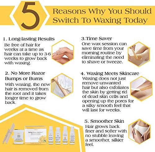 Gigi Strip-Free Honee Wax Kit for Hair Removal - Complete At-Home Waxing Kit for Face, Body, Bikini & Brazilian