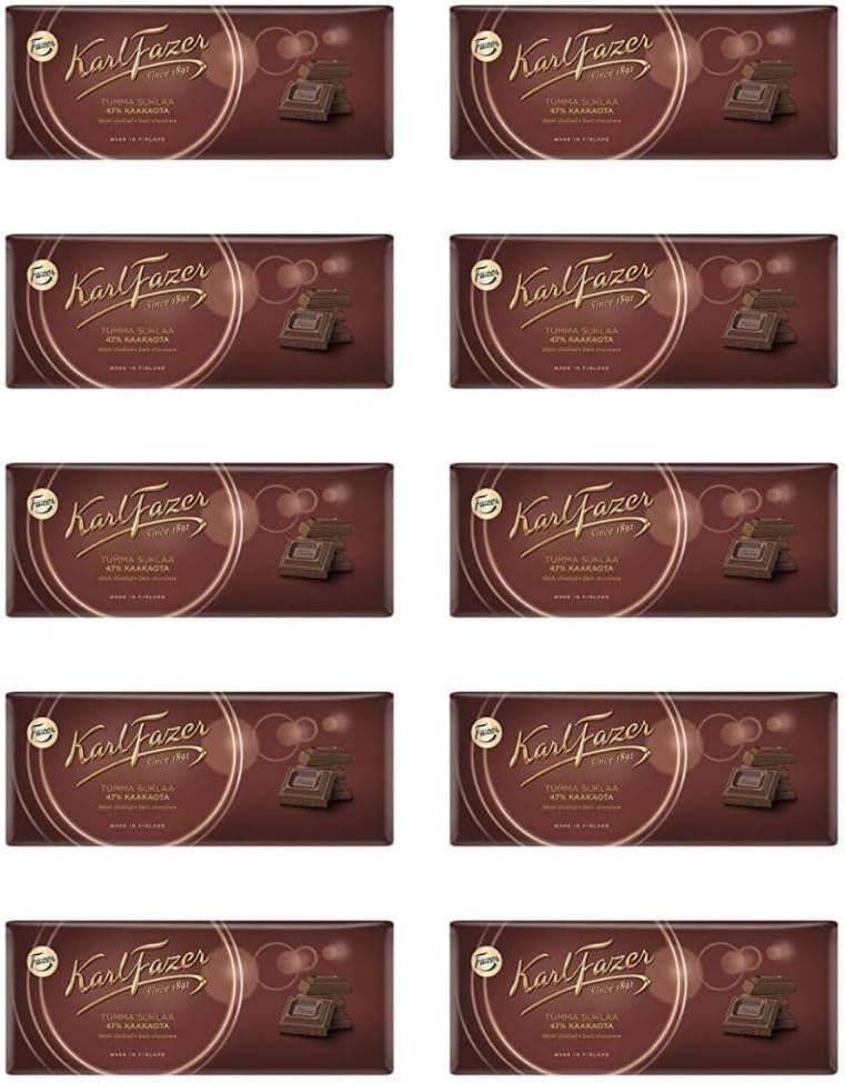Fazer Karl Fazer 47% Dark Chocolate 10 bars of 200g