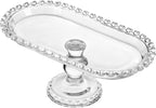 Luxshiny Footed Fruit Serving Tray: 9.7" European Style Dessert Display Platter for Fruits Snacks and Appetizers - Decorative Serving Tray for Parties Weddings and Home Decor