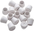 Furnigear Chair Leg Tips Caps Non-Slip Rubber Leg Tips 1” Inner Diameter Chair Leg Floor Protectors Round White, 16 Pack