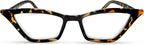 2SeeLife Premium Cat Eye Reading Glasses for Women – Narrow-Medium Fit, Sturdy Frame, Spring Hinges, Stylish Funky Readers, Brown Tortoise, +0.75