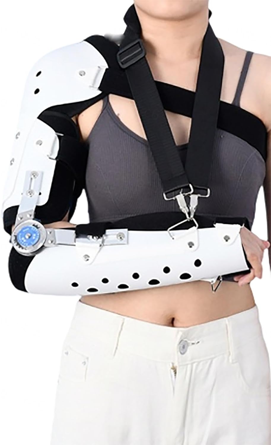 ROM Hinged Elbow Brace,Adjustable Post Op Arm Orthosis Injury Recovery Support,Cubital Tunnel Syndrome,Night Elbow Splint for Men Women,Right