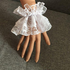 Furimuk Lace Gloves White Hand Sleeve Women Girl Sexy Lace Elastic Bracelet Wrist Cuff for Halloween Cosplay, Wedding, Tea Party, Masquerade.