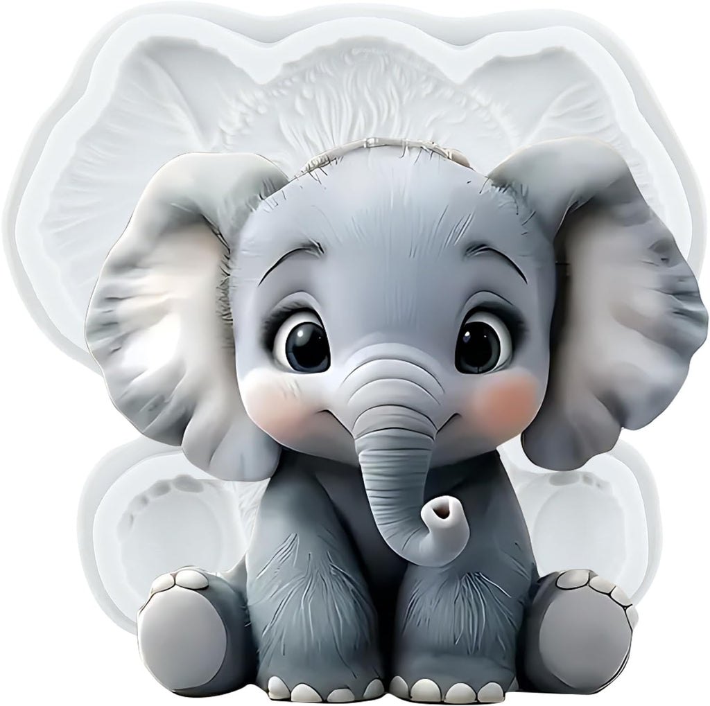 Lingzhi Elephant Silicone Mold Elephant Fondant Chocolate Molds for Cake Decoration Cupcake Topper Candy Sugar Gum Paste Polymer Clay
