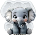 Lingzhi Elephant Silicone Mold Elephant Fondant Chocolate Molds for Cake Decoration Cupcake Topper Candy Sugar Gum Paste Polymer Clay