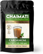 ChaiMati Cardamom Chai Latte Powder 2 lb | Instant Chai Tea Mix for Hot or Iced Drinks | Elaichi Chai Premix Makes 100 Cups, Low Caffeine Milk Tea for Home, Gifting & Parties