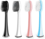 Replacement Brush Heads Compatible for SEYSSO Basic Electric Toothbrush, Soft Bristles, Accessories(4pcs Blue)