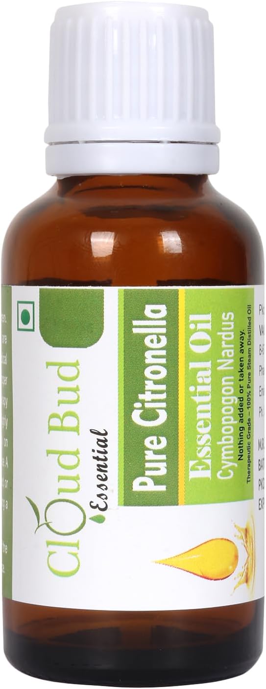 Pure Citronella Essential Oil 5ml 0.169oz Cymbopogon Nardus 100% Pure and Natural Therapeutic Grade