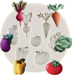 Vegetable Fruit Silicone Molds Radish Tomato Eggplant Cabbage Fondant Mold For Cake Decorating Cupcake Topper Candy Chocolate Gum Paste Polymer Clay