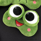 Style 03 Cute Frog Plush Sleep Eye Mask, 5D Cartoon Funny Eye Cover with Adjustable Strap, Soft Blindfold for Travel, Nap, Gift for Women Men
