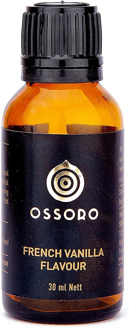 Ossoro French Vanilla Flavour Essence Pure Gluten-Free Flavor Essence For Food Flavoring for Baking 1 Fl Oz Bottle Used For Cakes, Ice creams
