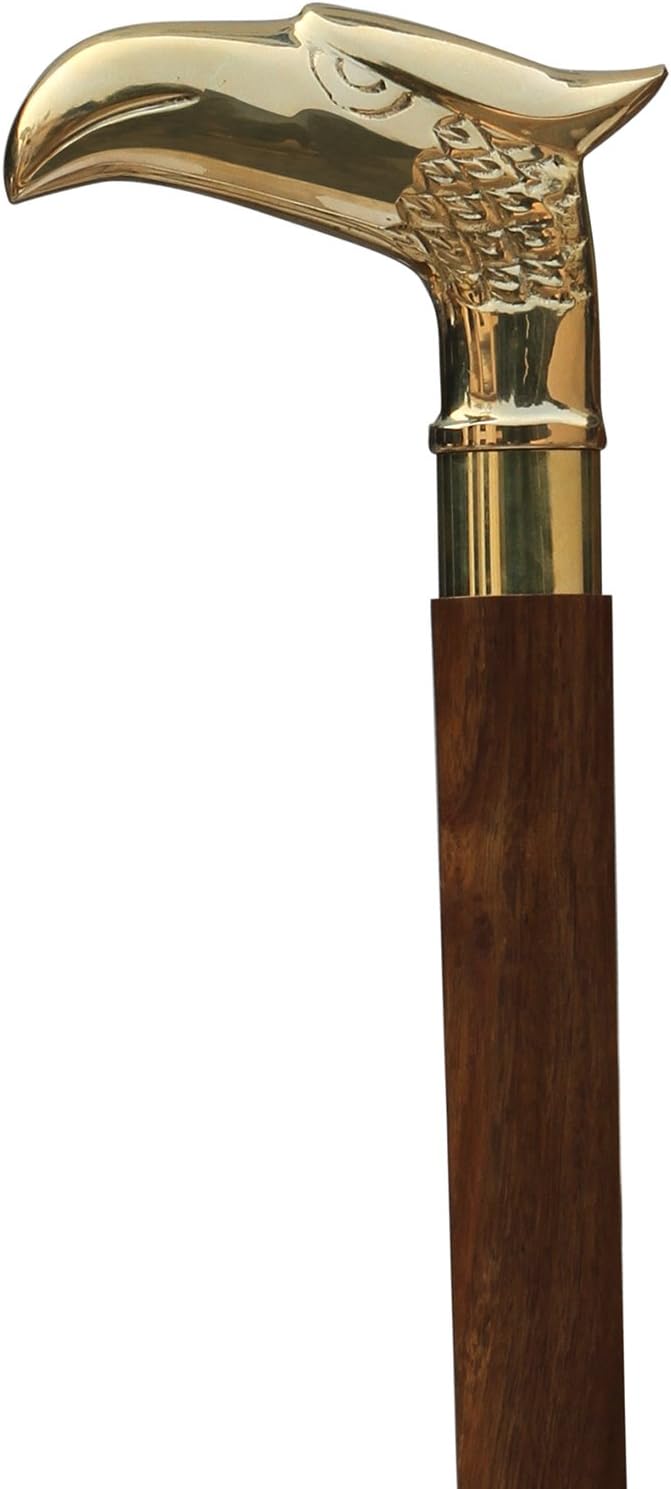 Eagle Walking Stick Decorative Cane Walking Stick for Men and Women Wooden Canes and Walking Stick with Metal Brass Handle Symbol of Power and Strength