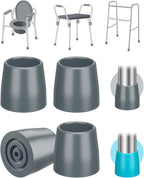 supregear Rubber Walker Tips - Walker Feet Replacement - Walker Leg Caps - Heavy Duty Accessories for Walkers Commodes Shower Chairs, Non-Skid Bottom and Metal Washer Insert, (1'', Pack of 4)